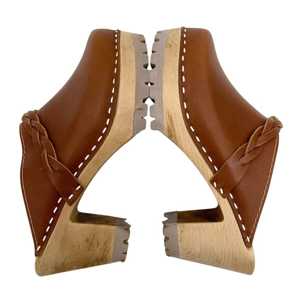 Mia Elsa Swedish Clog Mules Brown Leather 36 6 - Picture 6 of 8